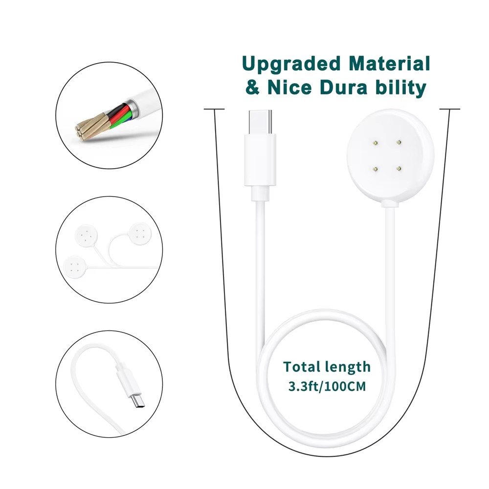 Cable de carga rápida para Google Pixel Watch 3, Cable de carga USB de 41/45mm, cargador de energía para Xiaomi, accesorios de Google Pixel Watch2