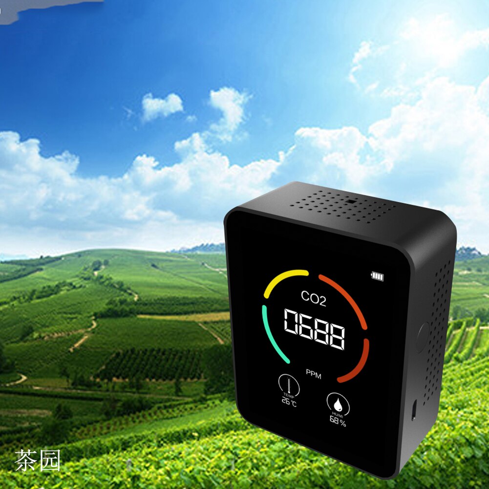 3 In1 Portable CO2 Meter Digital Temperature Humidity Sensor Tester Air Monitor Carbon Dioxide TVOC HCHO Detector Meter