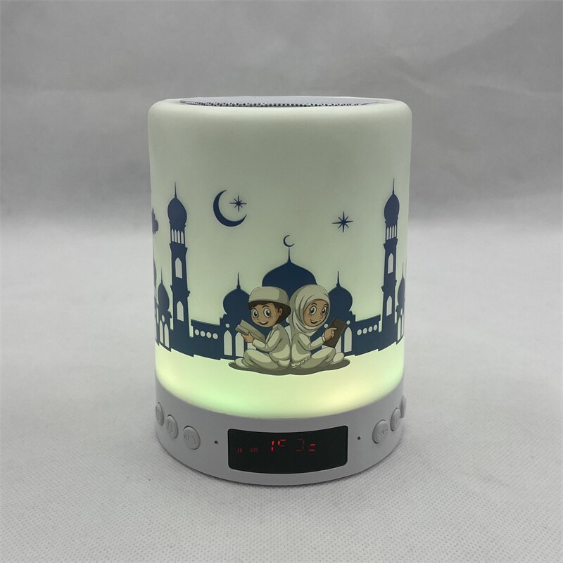 Telawah AZAN Bluetooth Wireless Muslim Quran Speaker Night Light Touch Lamp Speaker Player APP Remote Screen Display Alarm Clock