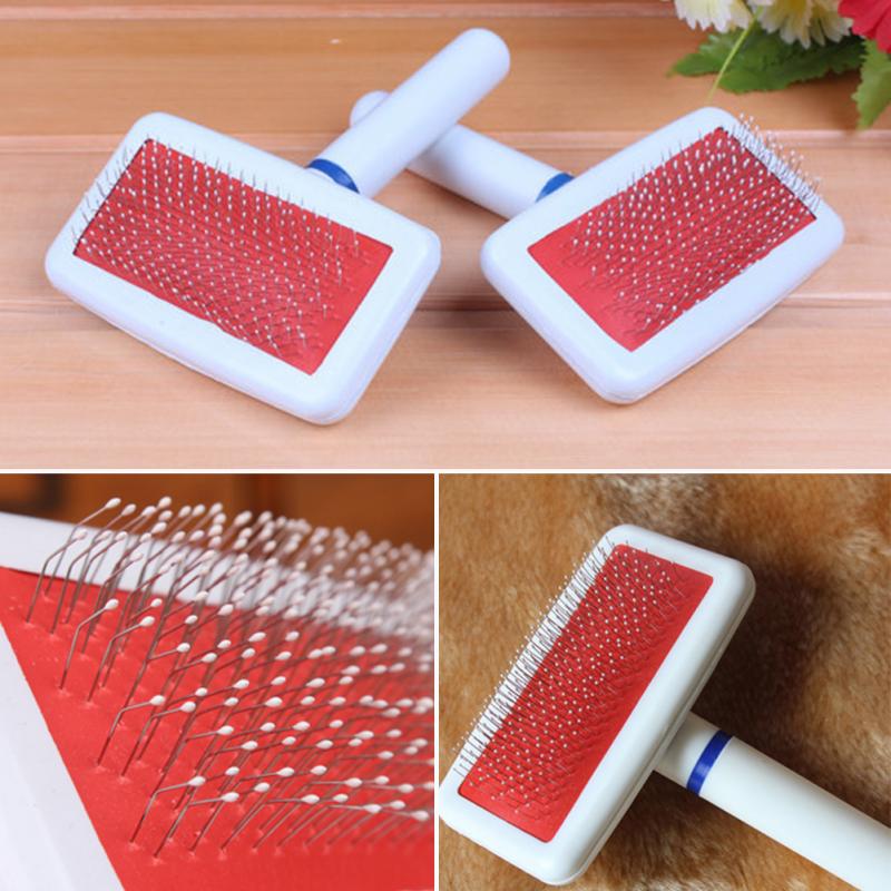Kleine Kat Hond Kam Rood Puppy Kat Haar Grooming Oliejas Kam Gilling Borstel Quick Clean Tool