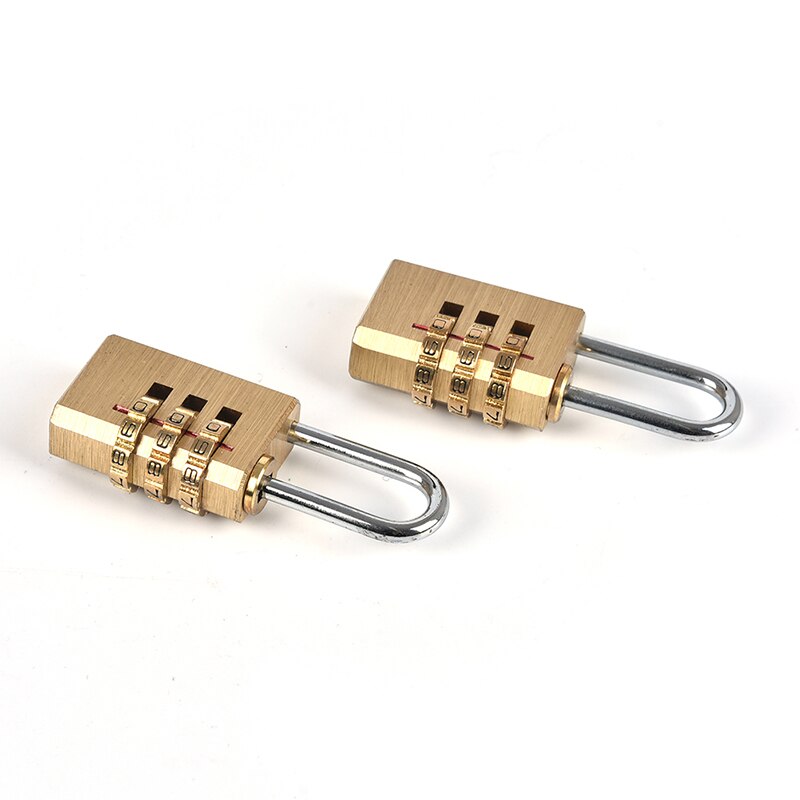 Stainless Steel Padlock Solid Brass Lock Digit Combination Password Secret Code for Gym Outdoor Locker Case Copper