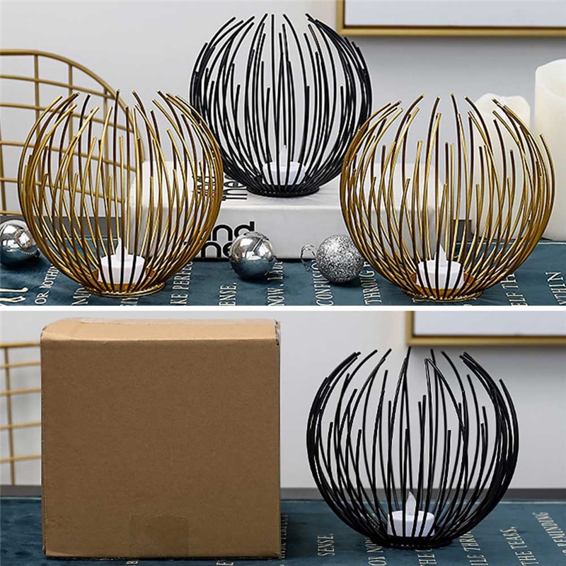 Kaarsenhouder in europese stijl, geometrische ijzeren kaarsenhouder, metalen ambachtelijke beugels, kandelaar 1pc