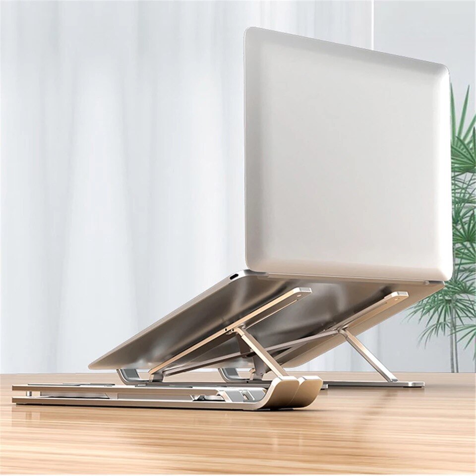 Aluminiums Bærbar Stativ - Justerbar Højde - Kompatibel med MacBook, ASUS, HP, Lenovo 5-15,6" Rose Guld