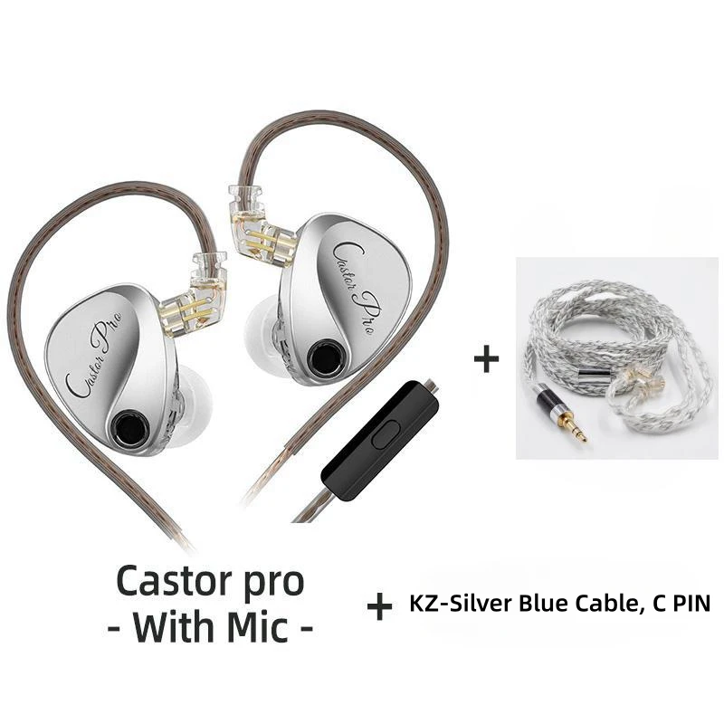 KZ Castor PRO Bekabelde oortelefoon Dynamische stuurprogramma's Hoogwaardige afstembare oortelefoon Hfi-geluidskwaliteit Bass-headsets IEM Gaming-headset: Roze