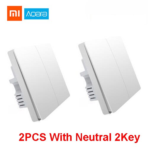 Xiaomi Aqara smart Home Kit Norma Mijia gateway Hub Del Sensore Del Corpo Umano Interruttore di Umidità di Temperatura di Allarme Perdite D'acqua Senza Fili Set: 2pcs with neutral 2K