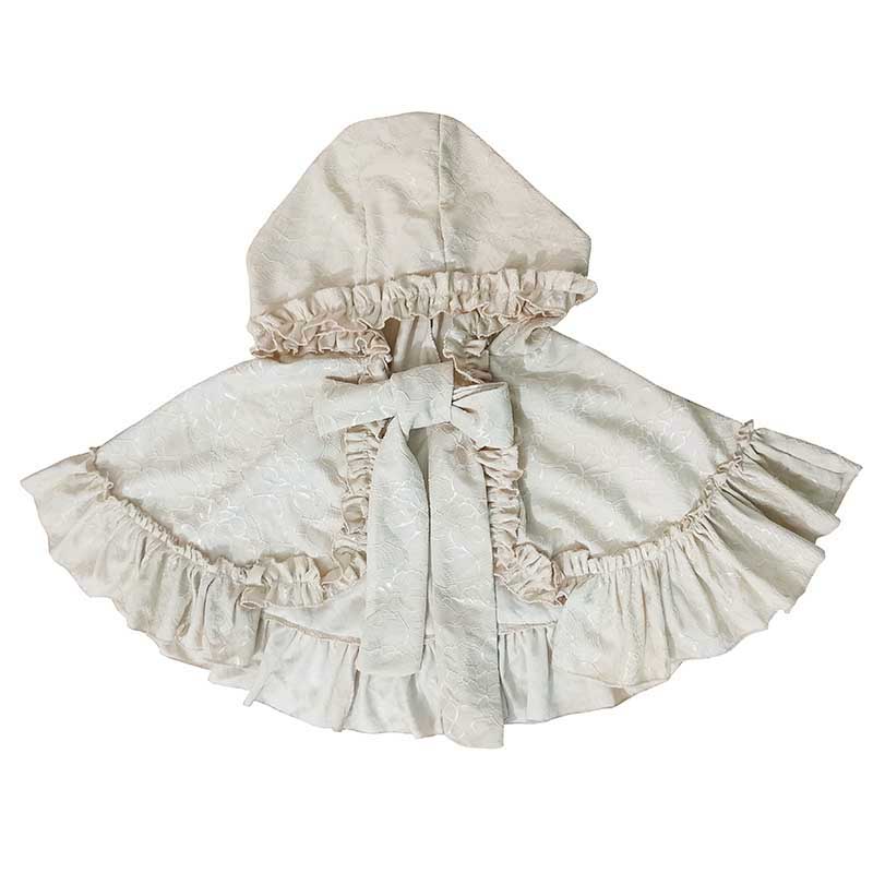 Lolita retro palace lace cape lolita hooded outer shawl jacket female victorian shirt loose gothic lolita top loli cos lolita: only beige coat