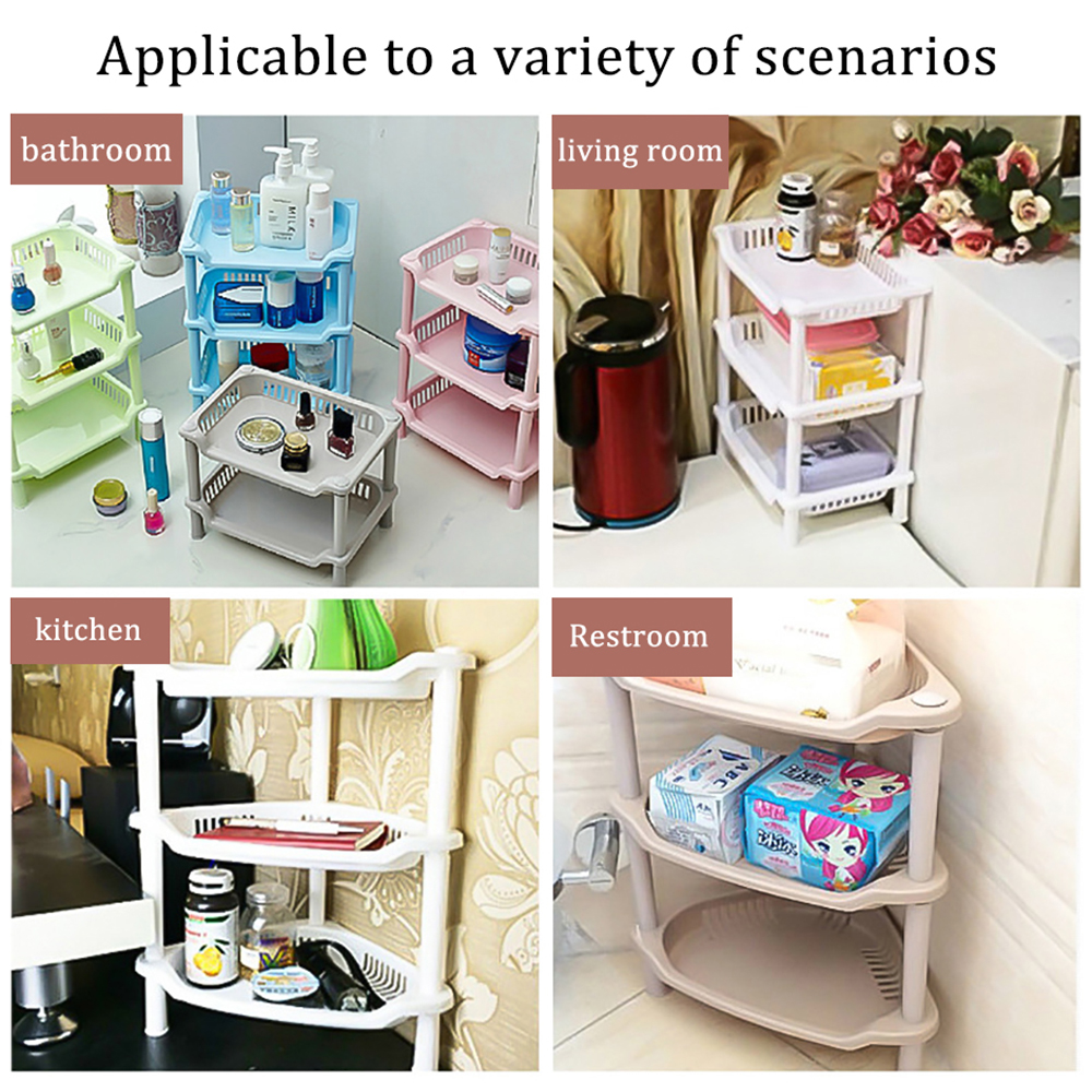Organisateur de cuisine à 3 niveaux, étagère de rangement en plastique de , articles divers, étagère de salle de bain, Organization à domicile