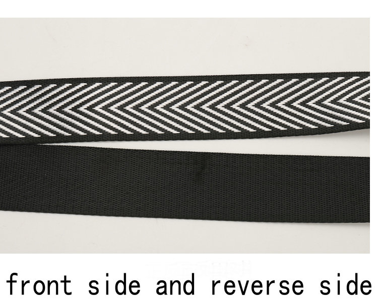 3.8cm zwarte witte strepen nylon katoenen stoffen tas riem diy enkele schoudertas riem handvat 88 ~ 140cm verstelbaar