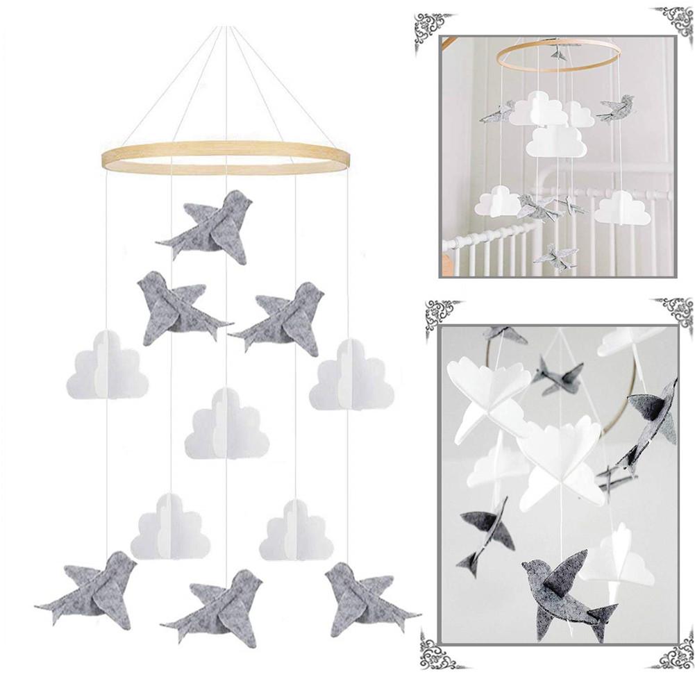 1 PCS Baby Crib Felt Ball Mobile Rattle Infant Cot Wind Chime Bed Bird Bell Toys