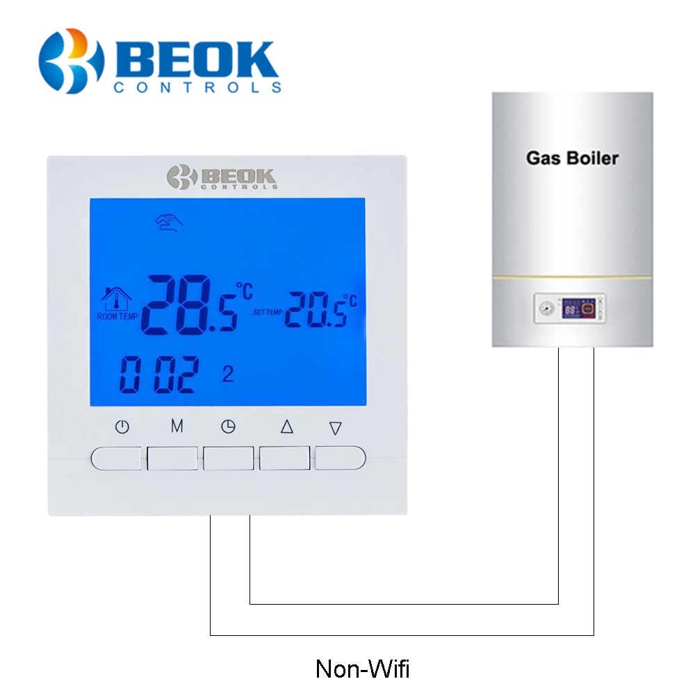 BEOK Wifi / Non-Wifi Room Heating Thermostat Temperature Controller for Gas Boilers Weekly Programmable BOT-313