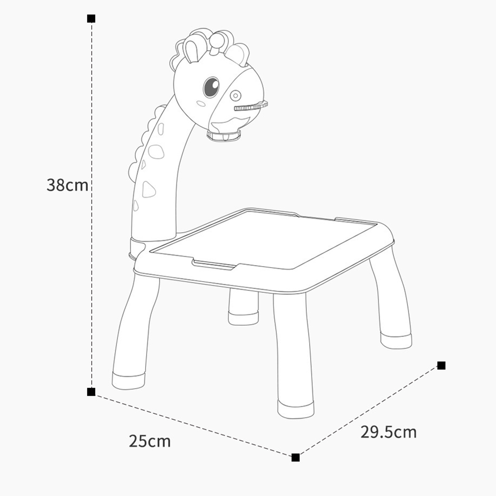Kids LED Projector Giraffe Art Drawing Table Graffiti Writing Board Paint Board Early Learning DIY Paint Tools Drawing Board
