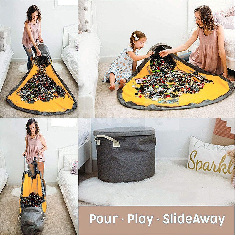 Slide away brinquedo clean-up saco de armazenamento fingir jogar brinquedos portáteis organizador doméstico recipientes de armazenamento à prova dwaterproof água cestas de armazenamento