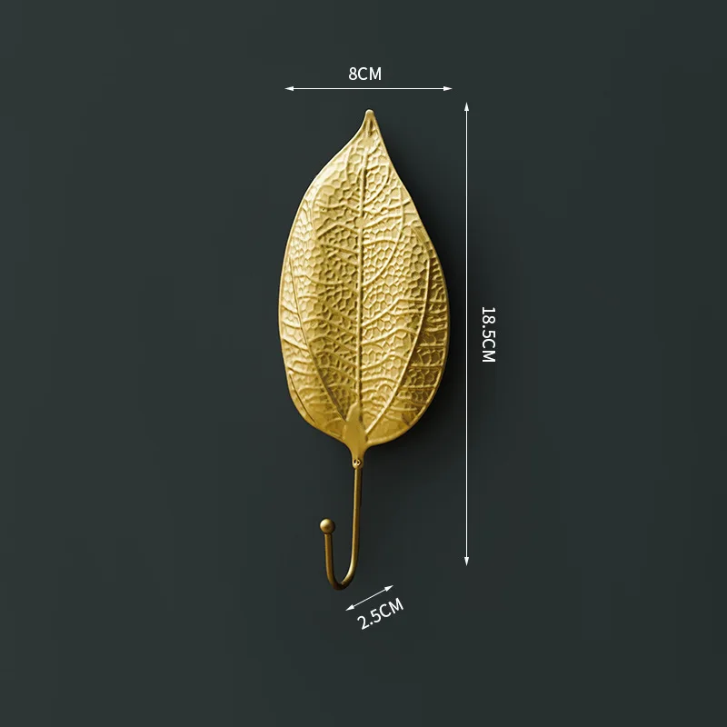Ganchos de Metal con forma de hoja dorada, colgador de pared, estante de almacenamiento colgante para toallas, ropa, decoración del hogar y el baño, organizador, ganchos de pared, 1 ud.: Verde militar
