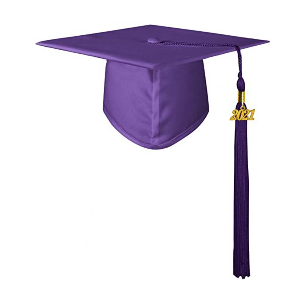 Cappello di laurea Unisex decorativo poliestere adulto graduazione nappa Cap per laurea: Viola