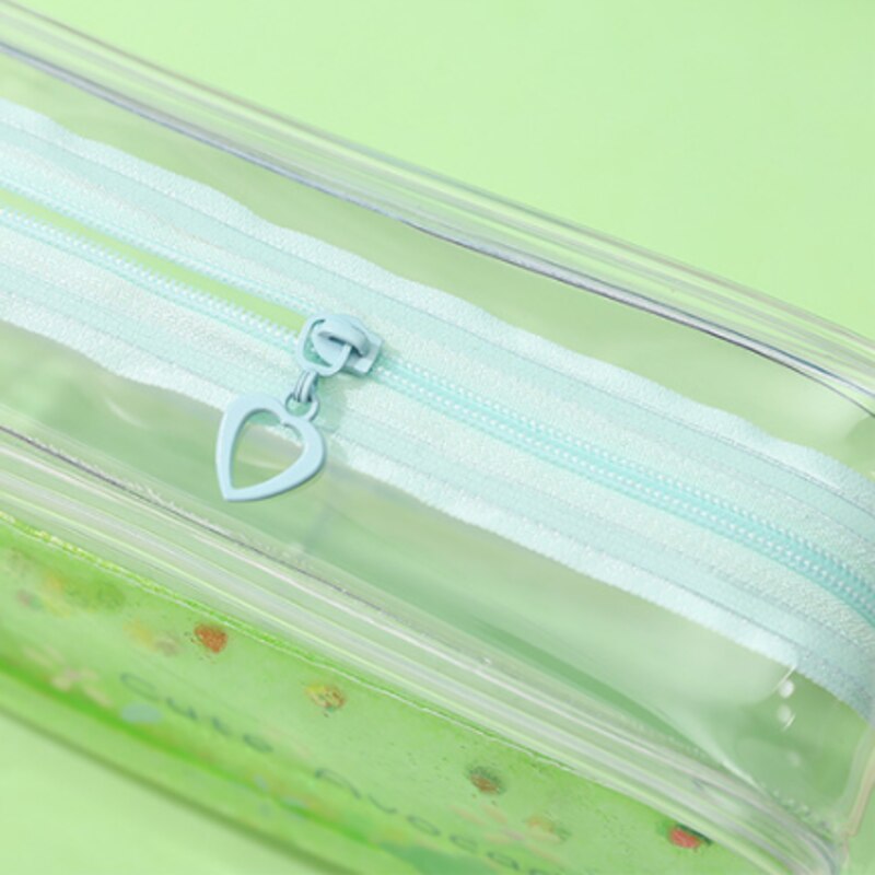 Cartuchera Kawaii, caja de lápices escolar transparente de aguacate para niñas, cartuchera, bolsa de lápices, artículos de papelería escolar, para niños