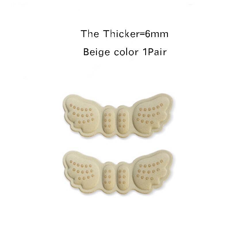 1 paar stoff FlüGel Schutz für Schuhe hoch Fersen Aufkleber Kissen Snugs Einsätze Schuh Pads Leder Schuhe Einsätze Griffe Liner: Beige dicker