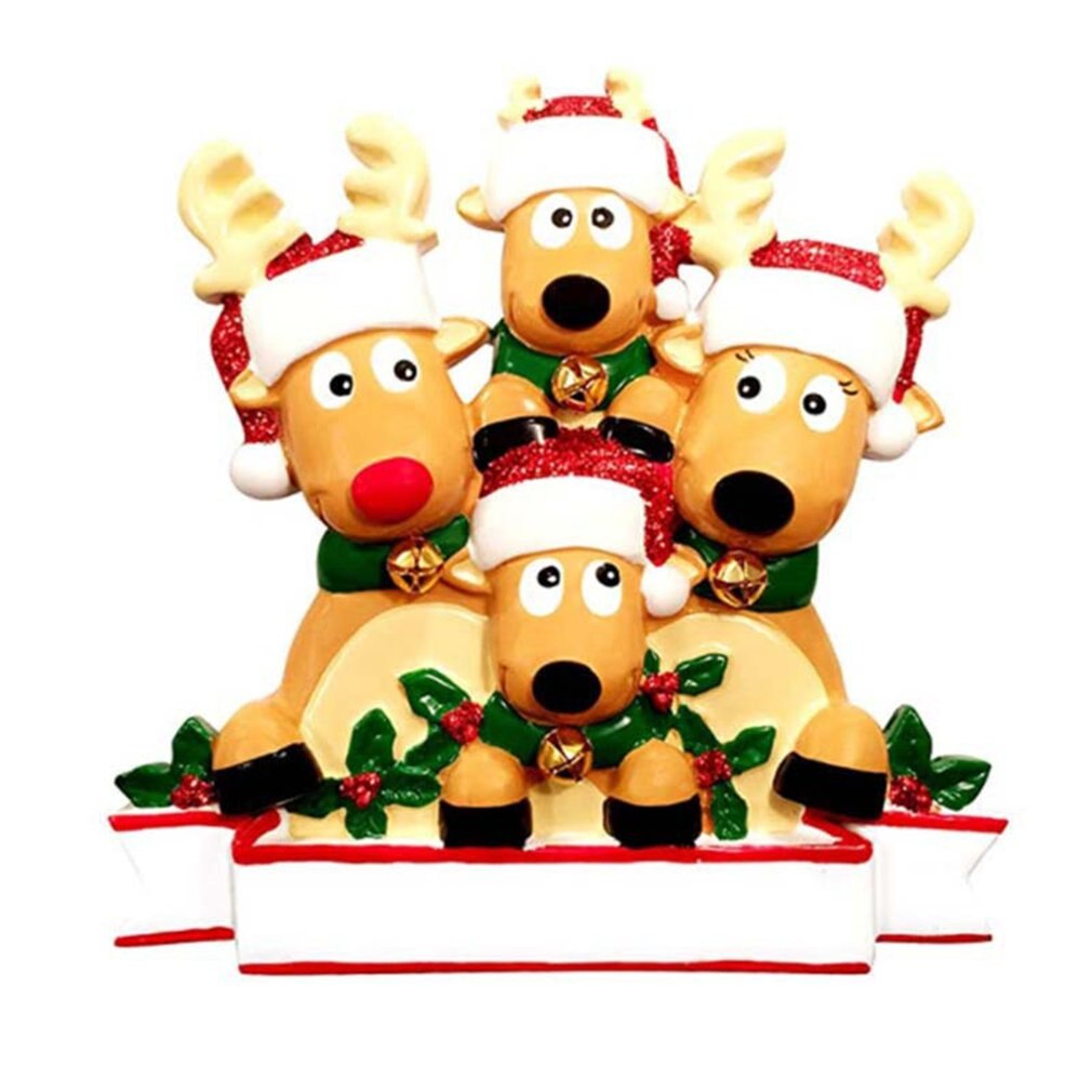 Schattige alpaca-familie kerstboomhanger diy naam pvc kerstboomhanger kerstversiering: Champagne