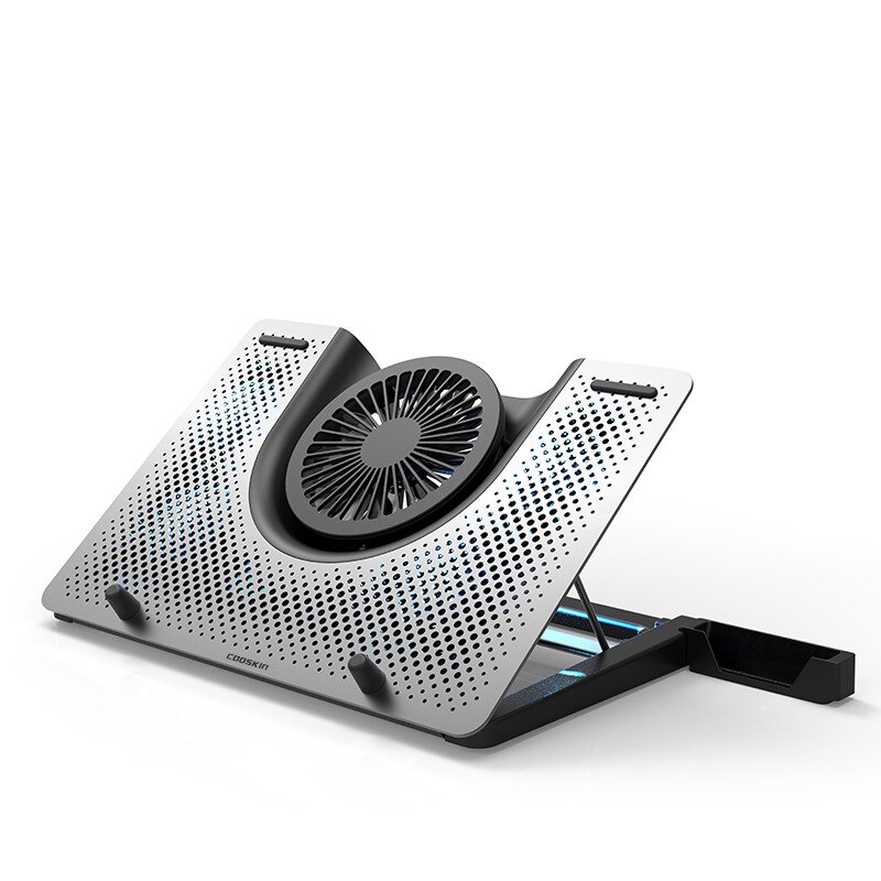 LARICARE Cooling Pad Laptop Fan Cooler for 12-17inch macbook air pro notebook cooling base pad exhaust fan bracket adjustable: Silver