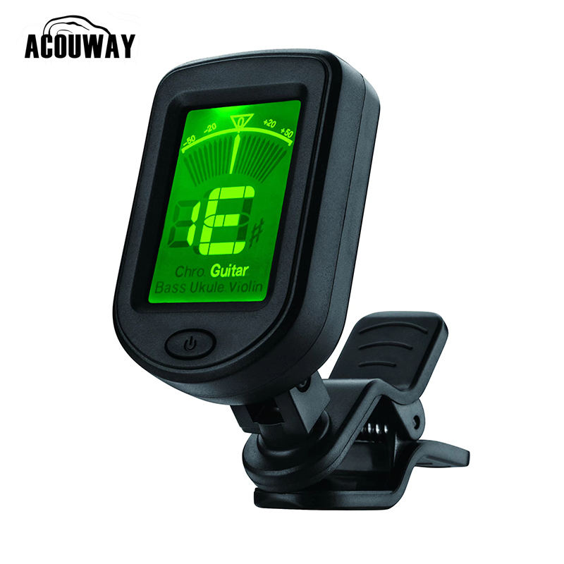Acouway Guitar Ukulele Tuner Violin Bass Electronic Tuning Tuner Clip-On Chromatic Tuner 360 DegreeRotate With 5 Tuning Model: ACT-02