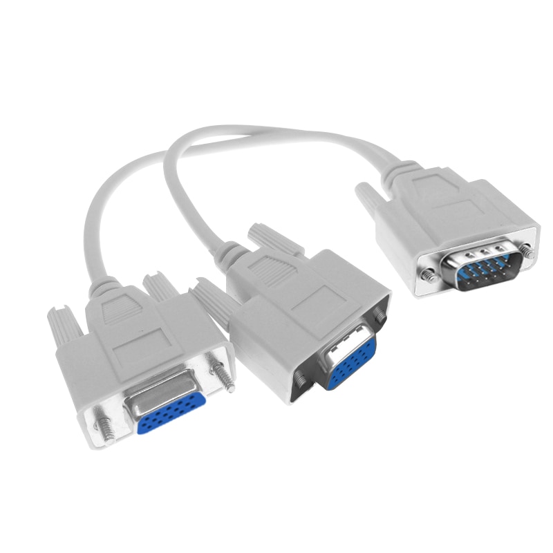 Cable divisor VGA SVGA de 15 Pines, adaptador macho a hembra de 1 ordenador a 2 monitores para PC Y TV