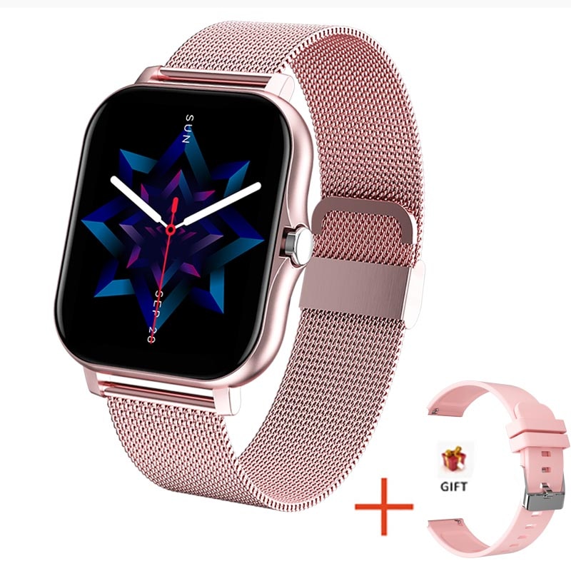 LIGE-Full Touch Screen Relógio Inteligente para Homens e Mulheres, Relógio De Pulso Esportivo, Relógios De Fitness, Chamadas Bluetooth, Smartwatch Digital, Presente, 2024: Azul
