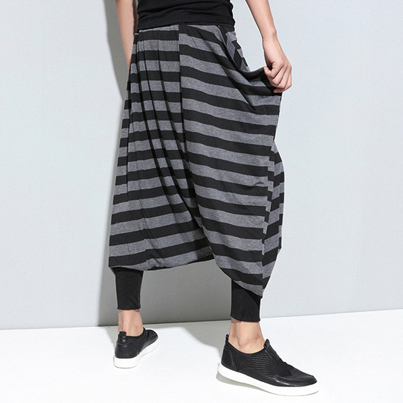 Hip Hop Stripped Harem Pants Men Baggy Streetwear Mens Joggers Pants Casual Cross-pants Cotton Comfortable Sweatpants
