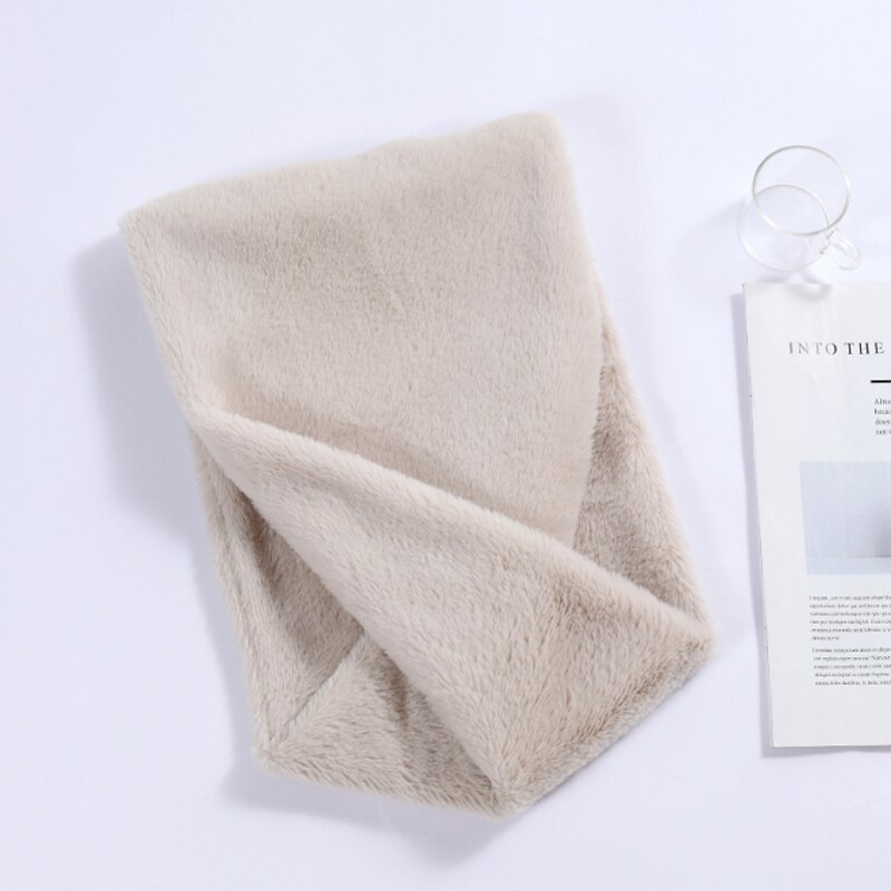 Effen dames wintersjaal korte nepbontkraag snood infinity sjaals halsdoeken ringvormige sjaals voor dames: C5