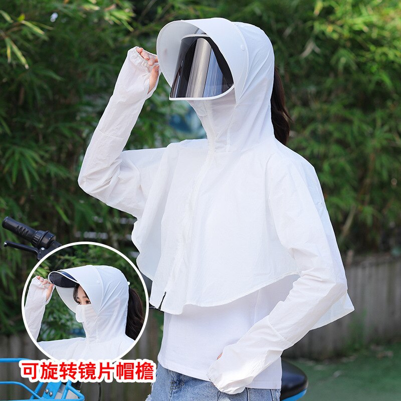 Bescherming Zonnehoed Vrouwelijke Reizen Zon Beschermende Doek Zomer Uv Bescherming Outdoor Bike Gezicht Schaduw Hoed Toevallige Zonnehoed Strand hoed: bai-se