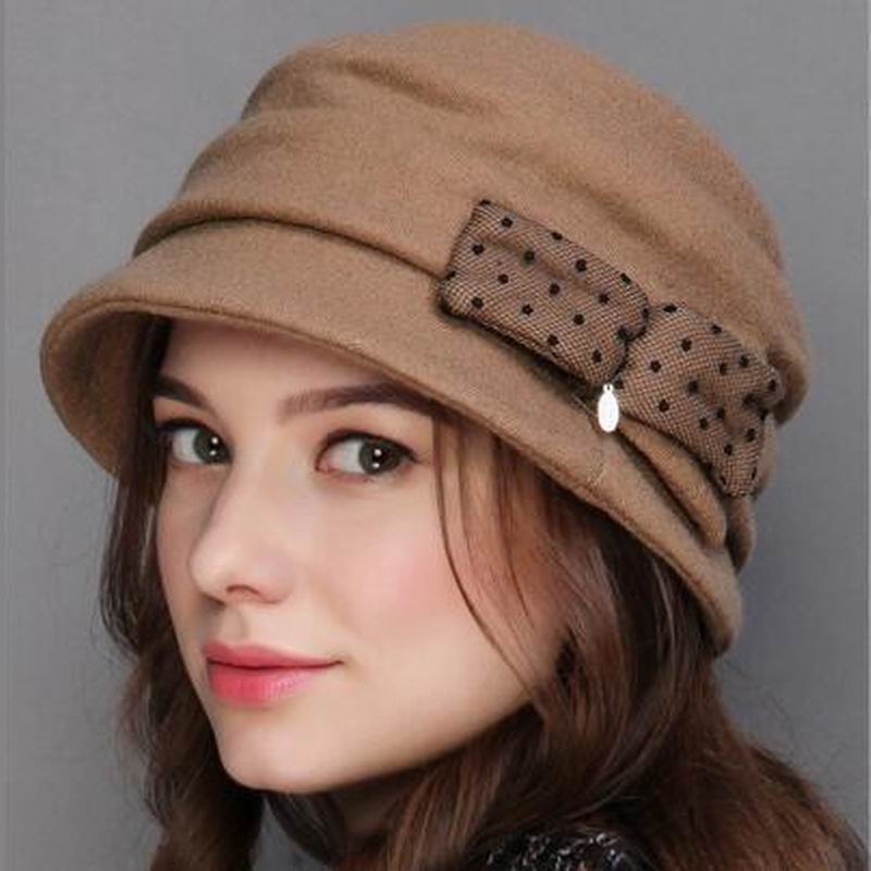Vrouwen Barette 100% wol Baskenmuts Chique Winter Muts HY022, lila, M
