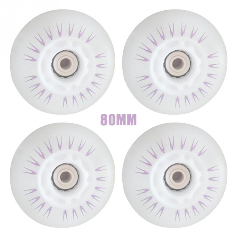 4pcs PU Colorful Safe Inline Roller High Hardness LED Light Sliding Flashing Skate Wheels For Kids Luminous Rollerblade 90A