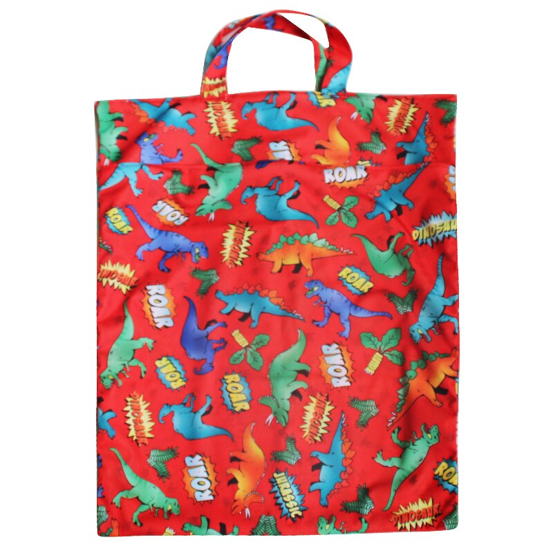 pororo super large size hanging nappy bag with double pockets, waterproof PUL cloth diaper bag pail liner with hanging handle