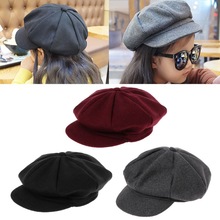 1 pc høst vinter beret lue låve låve takrenne jenter ull avisgutt kunstner flat lue 3 farger