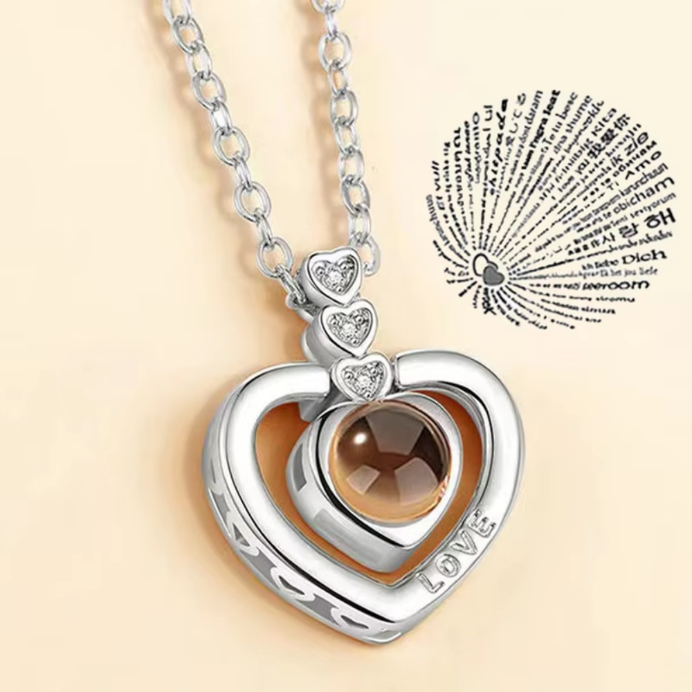 Collar de pareja, símbolo del amor, lenguaje del amor, texto, para la otra mitad: Rojo-marrón
