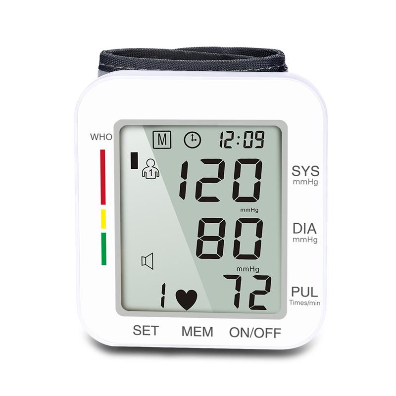 Gezondheidszorg Automatische Pols Bloeddrukmeter + Case Digitale Lcd Polsboei Bloeddrukmeter Esfingomanometro Tonometer