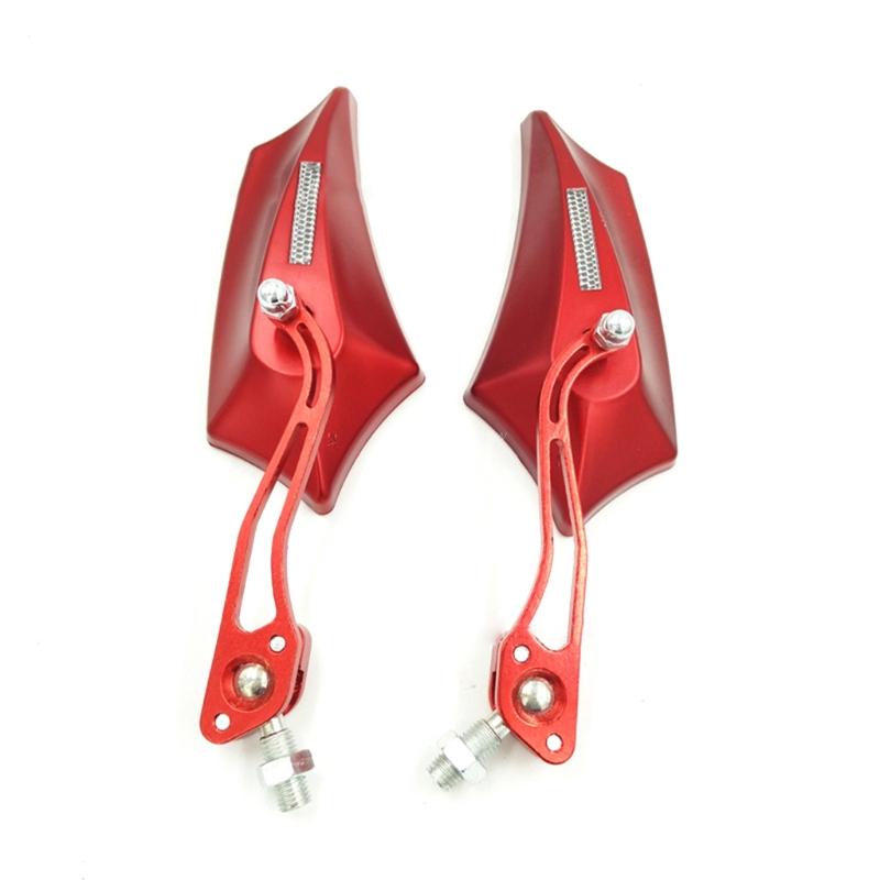 2x Gemodificeerde Spiegels Motorfiets Scooters Achteruitkijkspiegel Side Achteruitkijkspiegels Links Rechts 8Mm 10Mm: Red