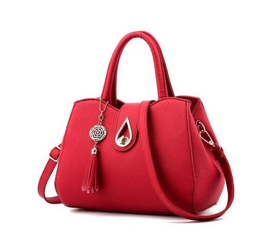 Zuid KoreaWomanTrend Lederen Messenger Tassen Handtassen Luxe Handtassen Vrouwen Tassen Hanger Shell Tas HP330Z-C: Red