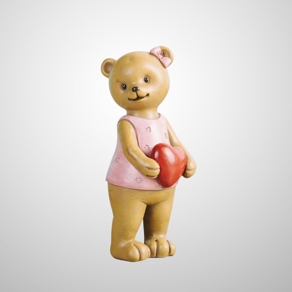 Resin Bear Decoration Retro Realistic Animal Statue Decorative Desktop Centerpiece (Female)