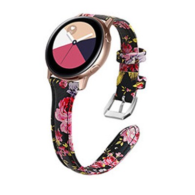 Bandjes voor samsung galaxy watch active, leren bandjes voor galaxy watch 20mm , leren bandjes voor galaxy watch 42mm , roségoud: Roze bloem