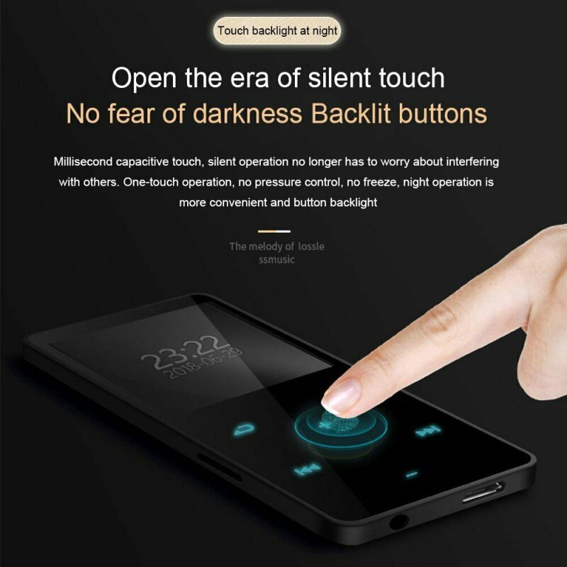 MP4 Player With Bluetooth Speaker Touch Key Built-in 4GB 8GB 16GB HiFi Portable Walkman With FM Radio Recording Music Player