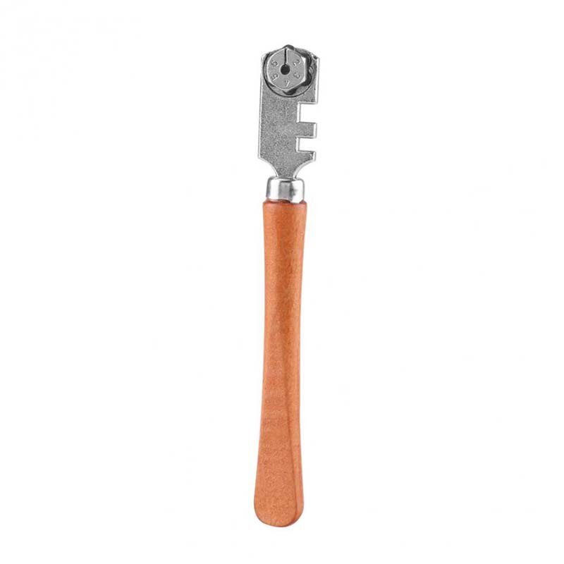 Glassnijder Duurzaam 130mm Professionele Zes Wiel Glassnijder Craft Cutting Kit Tool Met Houten Handvat Huishoudelijke Gereedschap