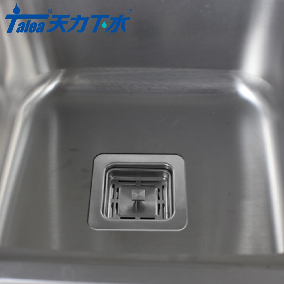 Talea deluxe 304 rustfrit stål deodoriserende køkkenvask enkeltsil kurv afløbssæt firkantet vaskesil