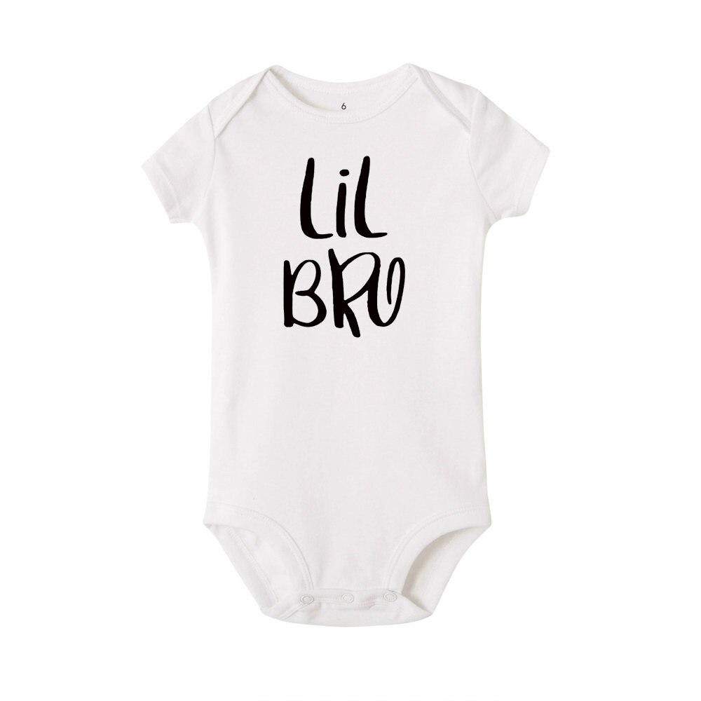 T-shirt assorti blanc et noir, style de famille Big Sis and Lil Brother and Sister, barboteuse, pour enfants