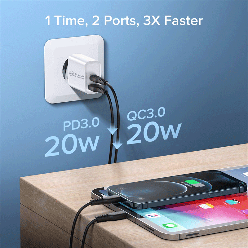 Charge rapide d'origine Apple 20W QC 3.0 PD pour Apple iPhone 12 11 Pro Max Xiaomi Samsung Usb Type C chargeur rapide adaptateur de chargeur de téléphone de voyage