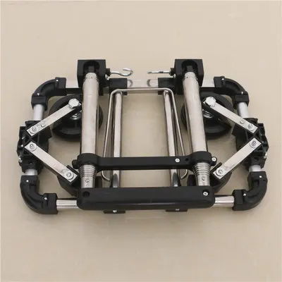 Equipaje de acero inoxidable plegable completo, capacidad de carga de 30kg, equipaje, maleta con ruedas fácil de llevar, mochilas escolares, carritos de compras: Negro