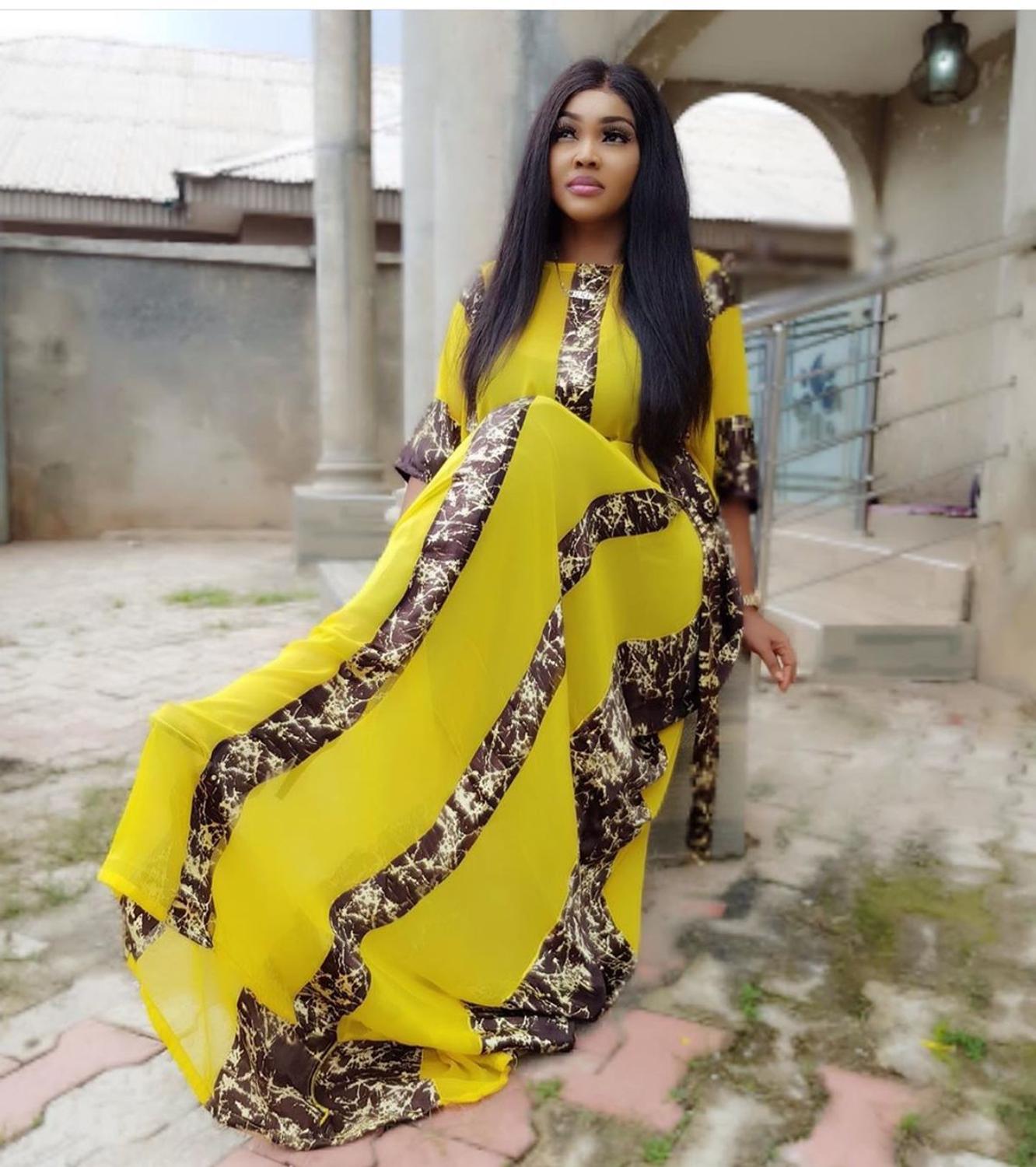 Vestido Dashiki para mujer, estilo clásico africano, de gasa, suelto, manga murciélago grande, cinturón, vestido con impresión digital, talla libre