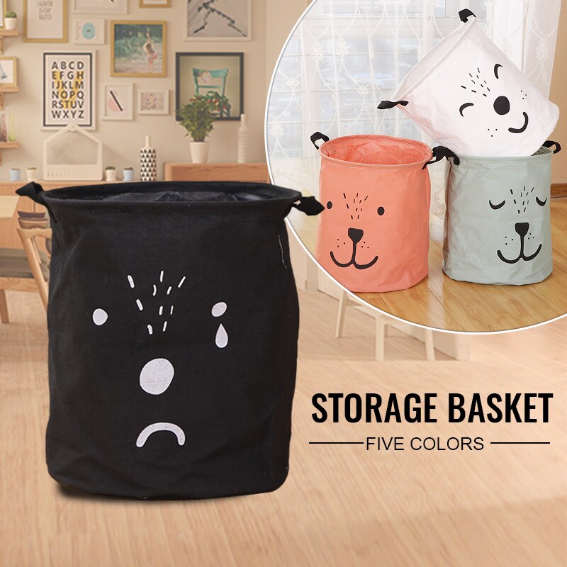Baby Laundry Basket Foldable Toy Storage Bucket Picnic Dirty Clothes Basket Box Canvas Organizer Laundry Hamper