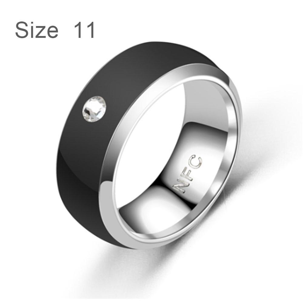 NFC Multifunktionale Intelligente Ring Für Alle Android Technologie Finger Smart Verschleiß Finger Digitalen Ring: Black Size 11