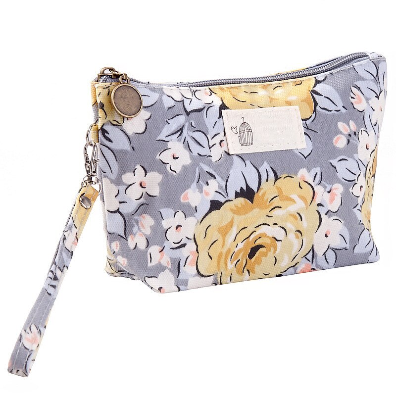 Travel Make Up Bag Organizer Zipper Flower Cosmetic Bag Women Lady Tote Washing Toiletry Makeup Pouch Bags: A
