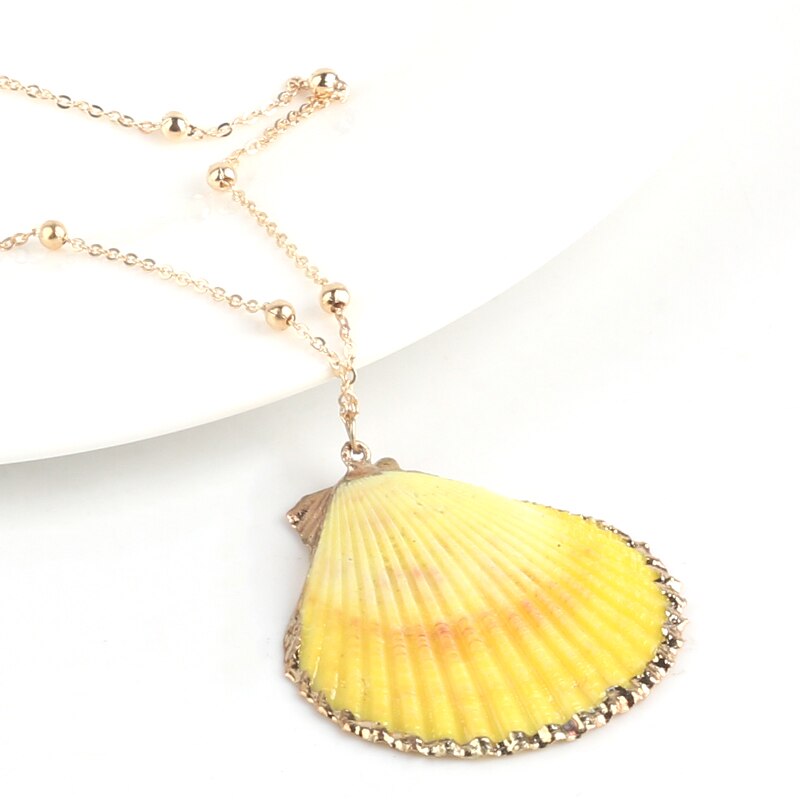 Boho Conch Shell Necklace Shell Gold Shell Chain Necklace Women Seashell Choker Necklace Pendants Jewelry Bohemian Female