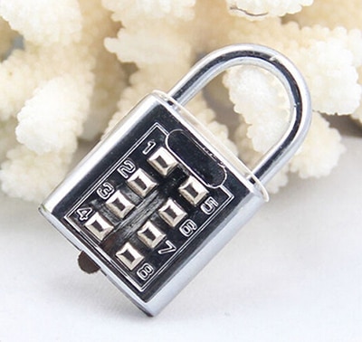4 Dial Digit Wachtwoord Lock Combinatie Koffer Bagage Metalen Code Hangslot Kast Kast Locker